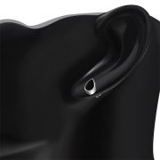 Black Onyx Drop Silver Stud Earrings, e333